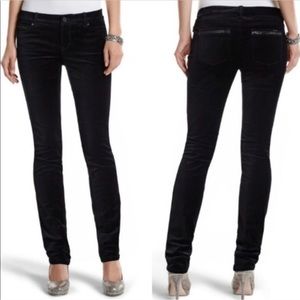 WHBM Velvet Noir Slim Leg Pant 12 Short